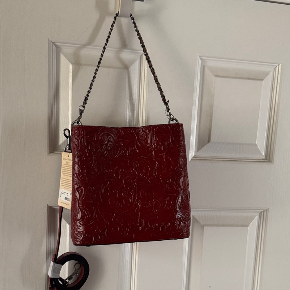 Patricia Nash Embossed Red Crossbody Bag